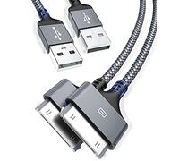 iPhone 4 Charger Cable 3.0M, 30 Pin Dock Connector Compatible with Apple iPod Nano, Touch, Classic, Video & iPhone 3G 3Gs 4 4s & iPod 1 2 3 & others and Sync Cables Lead (Grey, 3.0M - 2P)