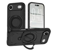 iPhone Air Case Magnetic Compatible with Mag-safe, Military Grade Drop Protection, Scratch-Resistant Shockproof Slim Case Cover for iPhone 17 Air (6.5 inch) with Kickstand 360° Rotatable, Black