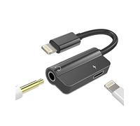 iPhone AUX Adapter Dongle for Headphone Jack Connector 2 in 1 Lightning to 3.5mm Splitter Cable Audio Charger Cord Apple MFI Certified for 11 12 13 14 Pro Max 7 8 Plus X Xr se iPad Earphone Converter