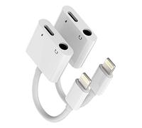 Iphone AUX Adapter for Headphone Jack(2 pack)2in1 Cable Dongle Lightning to 3.5mm Splitter Audio Charger Connector Cord MFI Certified for Apple 14 13 12 11 Pro Max 7 8 X Plus Earphone Charge Converter