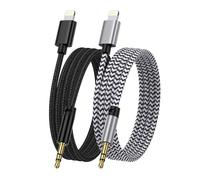 iPhone Aux Cable for Car, 2Pack 3.5mm Jack Aux to Lightning Cable, Aux Cable for iPhone, Audio Aux Lead Cord Compatible with iPhone 14 Pro/14 Plus/14/13/12/11/XS/XR/X/8 for Car Stereo/Headphones