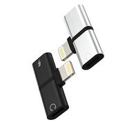 iPhone Charge Headphone Splitter Dongle 2in1(2pack)Audio Adapter Jack Dual Lightning AUX Connector Cable Apple MFI Certified for 14 13 12 11 Pro Max Mini XS X XR 7 8 Plus Charger Music Converter Cord