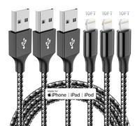 iPhone Charger,3 Pack 10 FT iPhone Charger Fast Charging Cord Apple MFi Certified Lightning Cable Nylon Braided Compatible with iPhone 14 13 12 11 Pro Max XR XS X 8 7 6 Plus SE iPad and More