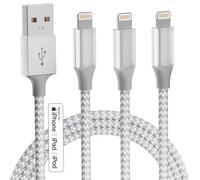 iPhone Charger 3pack 10FT Apple MFi Certified Long Lightning Cable Fast Charging Nylon Braided USB Charging Cable High Speed Transfer Cord for iPhone 14 13/12/11 Pro Max/XS MAX/XR/XS/X/8/7/Plus/6S
