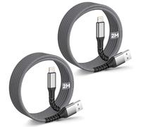 iPhone Charger Cable 2M 2Pack,Apple MFi Certified USB to Lightning Cable Fast Charging Nylon Braided iPad Charger cable iPhone Charging cable Wire Lead for iphone 14/13/12/11 Pro/X/8/7/6,iPad Air/Mini