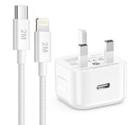 iPhone Charger Fast Charge, 20W PD USB C Charger Plug and 2M USB C to Lightning Cable Wire Lead [MFi Certified], USBC iPhone Fast Charger Plug for iphone 14 13 12 11 Pro Max XS X 8 7 6 Plus,iPad,iPod