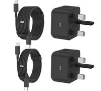 iPhone Charger Fast Charge 2Pack，PD Fast for Apple Charger UK USB C Plug With 2M&3M iPhone Fast Charger Cable [ MFi Certified] Lightning Cable for iPhone 14 13 12 11 Pro Max, iPad (Black, 2Packs)