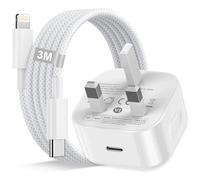 iPhone Charger Fast Charge 30W, USBC Plug UK Power Adapter with Nylon Braided USB C to Lightning Cable 3m/10ft,USB C Charger iPhone Charging Cable Wire Lead for iphone 14 13 12 11 Pro/X/8/7/iPad/iPods