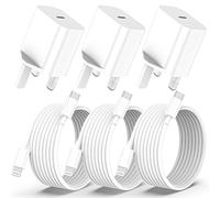 iPhone Charger Fast Charge - 3Pack 20W iPhone Lightning Charger, Wall Fast Charger Block with 2M/6FT Lightning Cable 2.4A for iPhone 14 12 11 Pro Max XS XR X 8 7 6 Plus 5, iPad and iPod