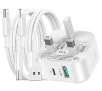 iPhone Charger Fast Charge, USB C Plug and 2Pack Cable for iPhone, USBC Cable 1M with USB to Lightning Charging Lead 1M for i Phone Apple 17/17 Air/17 Pro Max/16/15/14/13 12 11 X XR SE 8 7 6 5 i Pad,