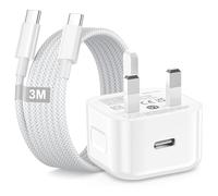 iPhone Charger USB C for iPhone 15 16 17, 30W PD Fast Charger USB C Plug UK with usbc to usbc Cable 3M,USB-C UK Power Adapter Type C charger Cable Lead for iphone 17/16/15 Plus Pro Max,iPad,MacBook