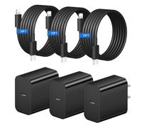 iPhone Fast Charger 3+3Pack 20W USB C Wall Charger with 10FT Fast Charging Cable Compatible with iPhone 14/13/12/11/Pro/Pro Max-Black