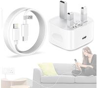 iPhone Fast Charger,for Apple 20W PD USB-C Power Adapter [MFi Certified] UK Wall Charging with 6.6FT Type-C to Lightning Cable for iPhone 14/14 Plus/14 Pro/14 Pro Max/13 12 11~7,for AirPods etc
