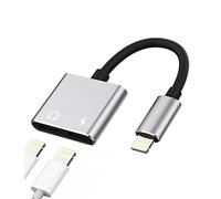 Iphone Headphone Adapter(2 in 1)dual Lightning Aux Jack Dongle Splitter Audio Charge Music Earphone Charger Cable Connector for Apple MFI Certified 14 13 12 11 Pro Max Mini 7 8 X Xs Xr Xsmax Ipad Air