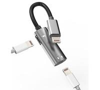 iPhone Headphone Adapter Charge Dongle(2in1)Dual Lightning Jack Connector Apple MFI Certified Audio Cord Charging AUX Cable Splitter for 14 13 12 11 Pro Max Mini 7 X Xr 8 Plus Charger Music converter
