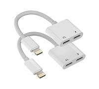 iPhone Headphone Adapter Dual Lightning Jack 2in1(2pack)Audio Charge Splitter Dongle AUX Cable Apple MFI Certified for 14 13 12 11 Pro Max Mini 7 8 plus X XS XR Ipad Music Earphone Charging Converter