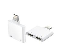 Iphone Headphone Splitter Dongle 2in1 Audio Charge Adapter Jack(2 pack)Dual Lightning AUX Cable Connector Apple MFI Certified for 14 13 12 11 Pro Max Mini SE X XR 7 8 Plus Charger Music Converter Cord