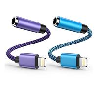 iPhone Headphones Adapter 2Pack, Apple Lightning to 3.5mm Headphone Jack Adapter Nylon Braid, Aux Audio Adapter Dongle Earphone Converter for iPhone 14 Pro Max/14 Pro/14/13/12/SE/11/X/8, All iOS