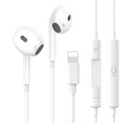 iPhone Headphones wired, [MFi Certified] In-Ear HiFi Stereo Sound Earphones Earbuds with Volume Control and Mic Noise Isolating Cancellation Compatible with iPhone 14 Pro/13/12/11/SE/XR/XS/X/8/7-1PCS