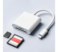 iPhone iPad SD Card Reader 2-in-1 Memory Card Adapter MicroSD to Lightning Converter with SD & TF Slots Camera Card Viewer Plug and Play
