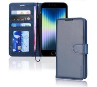 iPhone SE 2022 5G / 2020, iPhone 8/7/6 Leather Wallet Case, Flip Case Cover, Card Holder, Stand, Wrist Strap - PU Leather, Magnetic Closure Case