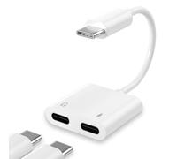 iPhone USB C Headphone Splitter Adapter - Dual USB C AUX + PD Fast Charger Dongle - Compatible with iPhone 16/16Pro/16Pro Max /15/15Pro/15Pro Max - Support Call+Charging