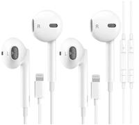 iPhone Wired Headphones 2 Pack, APPLE MFi Certified In Ear Lightning Earphones Compatible with iPhone 14/13/12/11/8/7/X/Pro/Pro Max iPad