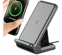 iPhone Wireless Charger Stand - 15W Qi Fast Magsafe Charger Wireless Dock for iPhone 16/15/14/13/12/11/Pro/Max/Plus/Mini/X/XR/XS Max/8, Galaxy, TMKUHOR Wireless Charging Pad Station (No Adapter)