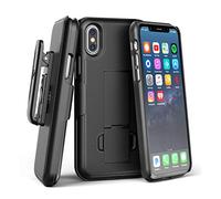 iPhone X/iPhone XS Belt Clip Case, Encased Slim Fit Holster Shell Combo (w/Rubberized Grip Finish) Compatible with Apple iPhoneX / 10 (Black)