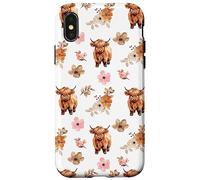 iPhone X/XS Western Boho Highland Cow Floral Cute Cows Country Girl Case