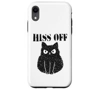 iPhone XR Black Cat Hiss Off Funny Cat Joke Meow Weird Kitten Case