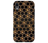 iPhone XR Honeycomb Bees Pattern Kawaii Black Bee Hive Hexagon Case Case