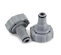 iPhox 2 Pcs 32mm Pool Drain Valve, Leak-Proof ABS Pool Hose Connector, Replacement Compatible with Bestway P6H1419 for Above Ground Pool Spa Drainage Circulation, Grey
