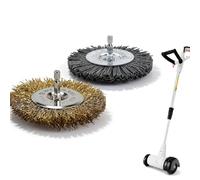 iPhox 2Pcs Replacement Brushes for Lazy-Weeder Electric Weed Brush, Wire Wheel & Nylon Abrasive Set for Block Paving Patio Weed Removal Cleaning Sanding, Up to 5000 RPM