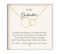 IPINK-To My Godmother Necklace Gift from Godchild - Elegant Pendant with Heartfelt Message Card - Always Cherished, Always Held Close - Birthday, Baptism, Mother’s Day Jewelry, M, Stainless Steel, No