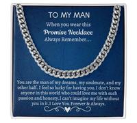 IPINK-To My Man Necklace,Boyfriend Valentines Day Gift,Mens Cuban Chain Necklace for Fiance,Men Necklaces for Him, Gift For Boyfriend,Husband Gift, Husband Necklace,Boyfriend Necklace,Boyfriend