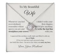IPINK-To My Wife Necklace Gift from Husband - Heartfelt Jewelry with Message Card - Romantic Anniversary, Birthday or Valentine’s Day Gift, M, Stainless Steel, No Gemstone