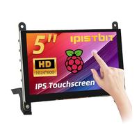 iPistBit 5 Inch LCD Touch Screen, 1024x600 IPS Screen with Stand, Portable HDMI Monitor for Raspberry Pi 5/4B/3B+/3B/B+/Zero/400, BB Black, Windows 10 8 7, Ultimate Driver