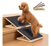 Ipixune Dog Ramp for Stairs 2 Pack, Non-Slip Pet Steps 150 lb | Solid wood construction, 30° gentle slope, carpet + silicone grip surface, 11.8x11x1.2 in per step, indoor & outdoor use