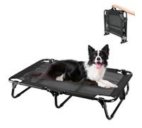Ipixune Elevated Dog Bed, Foldable Pet Beds with No Assembly, Cooling Raised Bed with Breathable Mesh, No-Slip Feet Durable Cots Bed for Indoor & Outdoor Use, Black (M:36"x23"x7")