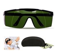 Ipl Glasses, Sunbed Goggles, Laser Safety Glasses for Cosmetology and Hair Removal, Tinted Safety Glasses with Dark Green Lens for Hair Removal, Cosmetology, Tanning, Welding, Red Light Therapy