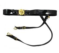 IPL RN Royal Navy Sword Belt RN Naval Belt Black PVC Patent (Size 36-42)