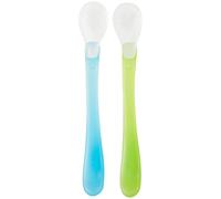 iPlay Inc., Green Sprouts, Feeding Spoons, 6-12 Months, Aqua & Green Set, 2 Pack- 2 Spoons