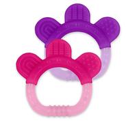 iPlay Inc., Green Sprouts, Silicone Teether, 3+ Months, Pink & Purple Set, 2 Pack