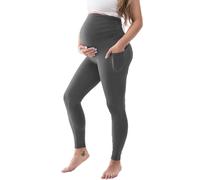 Ipletix Maternity Leggings Over Bump, Buttery Soft, Grey, Size XL