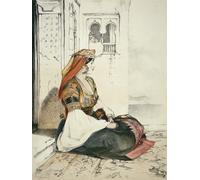 IPLUPJDY Abstract Painting Vintage Canvas Painting Wall Poster a Jewish Woman of Gibraltar by John Frederick Lewis Portrait Image for Home Decor 60x90cm