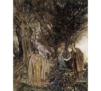 IPLUPJDY Abstract Painting Vintage Canvas Painting Wall Poster a Midsummer Nights Dream by Arthur Rackham Portrait Image for Home Decor 60x90cm
