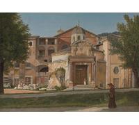IPLUPJDY Abstract Painting Vintage Canvas Painting Wall Poster a Section of the Via Sacrathe Church of Saints Cosmas and Damian by Cw Eckersberg Portrait Image for Home Decor 60x90cm