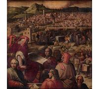 IPLUPJDY Abstract Painting Vintage Canvas Painting Wall Poster Arnolfo Di Cambio Shows the Plan to Enlarge Florence by Giorgio Vasari Portrait Image for Home Decor 60x90cm