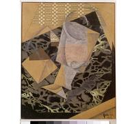 IPLUPJDY Abstract Painting Vintage Canvas Painting Wall Poster At the Cafe Spanish Cubist Painting by Juan Gris Portrait Image for Home Decor 60x90cm